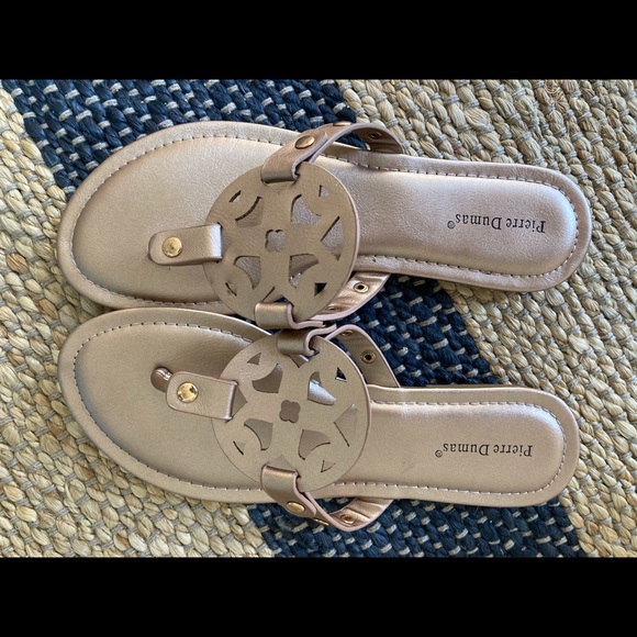 Rose Gold Pierre Dumas Sandals 7 - Picture 2 of 4